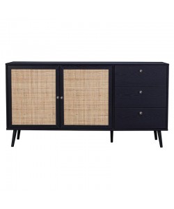 Μπουφές Oslo pakoworld μαύρο-φυσικό 150x39x79εκ