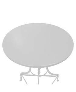 Τραπέζι Ζαππείου Noah pakoworld μεταλλικό λευκό Φ70x72εκ