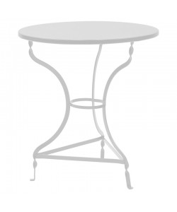 Τραπέζι Ζαππείου Noah pakoworld μεταλλικό λευκό Φ70x72εκ