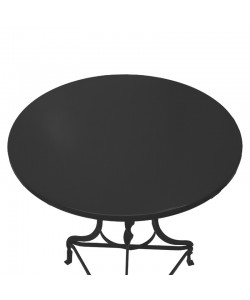 Τραπέζι Ζαππείου Noah pakoworld μεταλλικό μαύρο Φ70x72εκ