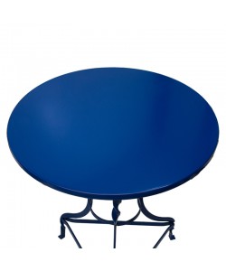 Τραπέζι Ζαππείου Noah pakoworld μεταλλικό μπλε Φ70x72εκ