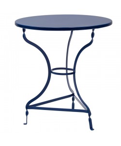 Τραπέζι Ζαππείου Noah pakoworld μεταλλικό μπλε Φ70x72εκ