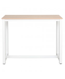 Σετ τραπέζι μπαρ Marle pakoworld 3τμχ φυσικό-λευκό πόδι 120x40x100εκ