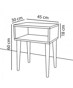 Κομοδίνο Hank pakoworld λευκό-καρυδί 45x30x60εκ Κομοδίνο Hank pakoworld λευκό-καρυδί 45x30x60εκ