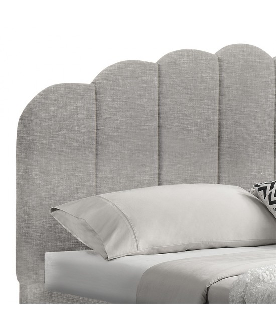 Κρεβάτι διπλό Tatiana pakoworld ύφασμα γκρι με αποθηκευτικό χώρο 160x200εκ