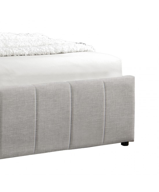 Κρεβάτι διπλό Tatiana pakoworld ύφασμα γκρι με αποθηκευτικό χώρο 160x200εκ