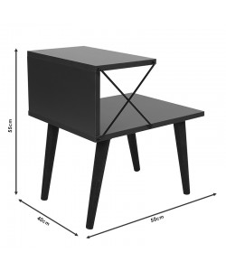 Βοηθητικό τραπέζι-κομοδίνο Gather pakoworld ανθρακί-καρυδί 50x40x55εκ Βοηθητικό τραπέζι-κομοδίνο Gather pakoworld ανθρακί-καρυδί 50x40x55εκ