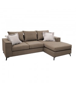 Γωνιακός καναπές Fabulous pakoworld αναστρέψιμος ύφασμα mocha-cream 240x165x95εκ