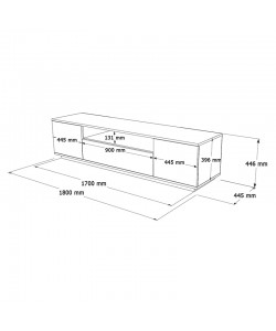 Έπιπλο τηλεόρασης Soren pakoworld sonoma-ανθρακί 180x.44.5x44.6εκ
