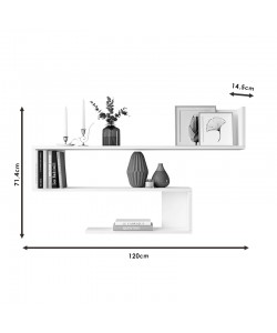 Ραφιέρα τοίχου Belinda pakoworld sonoma 120x14.5x71.4εκ