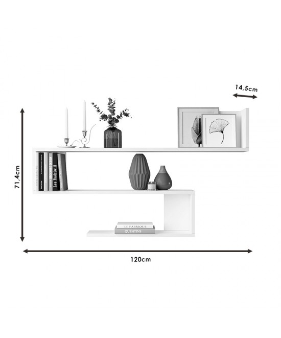 Ραφιέρα τοίχου Belinda pakoworld sonoma 120x14.5x71.4εκ