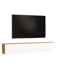 Έπιπλο τηλεόρασης επιτοίχιο Dello pakoworld λευκό-sonoma 180x31.6x29.6εκ