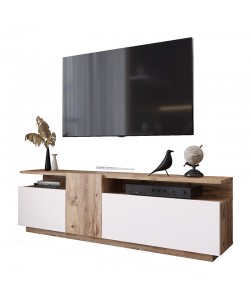 Έπιπλο τηλεόρασης Elana pakoworld sonoma-λευκό 150x29.5x46.3εκ