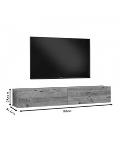 Έπιπλο τηλεόρασης επιτοίχιο Dello pakoworld sonoma 180x31.6x29.6εκ