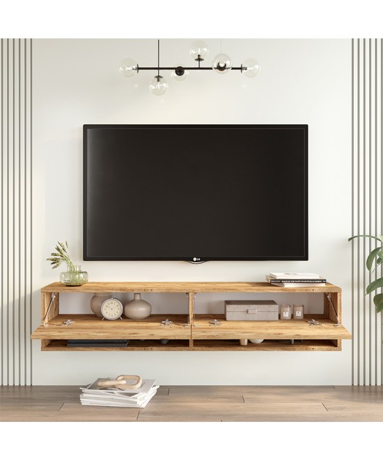 Έπιπλο τηλεόρασης επιτοίχιο Roscoe pakoworld sonoma 140x31.6x29.6εκ