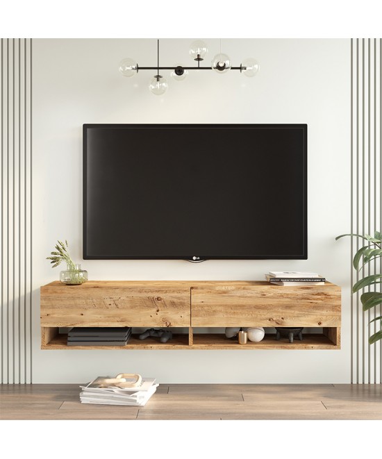 Έπιπλο τηλεόρασης επιτοίχιο Roscoe pakoworld sonoma 140x31.6x29.6εκ