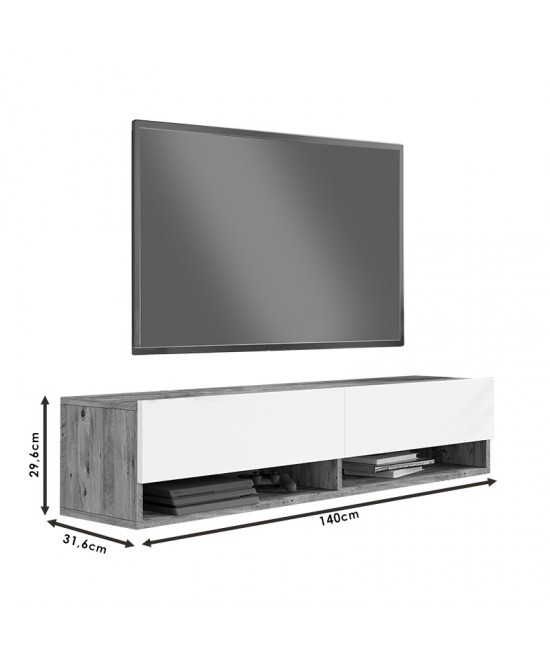 Έπιπλο τηλεόρασης επιτοίχιο Roscoe pakoworld sonoma 140x31.6x29.6εκ