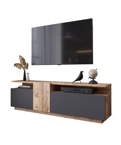 Έπιπλο τηλεόρασης Elana pakoworld sonoma-ανθρακί 150x29.5x46.3εκ