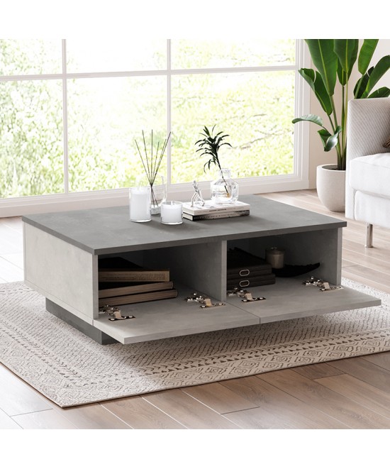 Τραπέζι σαλονιού Thunder pakoworld ανθρακί antique-γκρι antique 90x60x31.5εκ