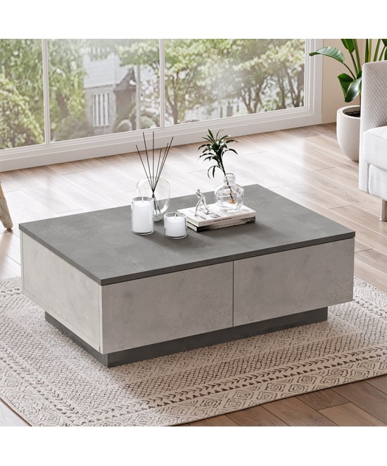 Τραπέζι σαλονιού Thunder pakoworld ανθρακί antique-γκρι antique 90x60x31.5εκ