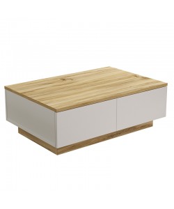 Τραπέζι σαλονιού Thunder pakoworld sonoma-λευκό 90x60x31.5εκ