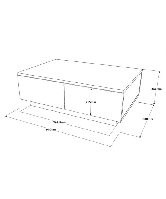 Τραπέζι σαλονιού Thunder pakoworld sonoma-λευκό 90x60x31.5εκ