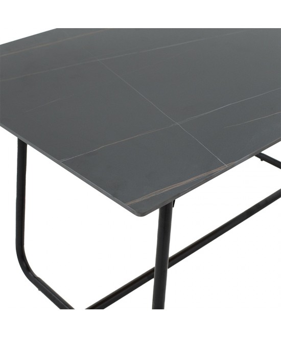 Τραπέζι Revello pakoworld sintered stone μαύρο μαρμάρου-μαύρο 150x90x75εκ