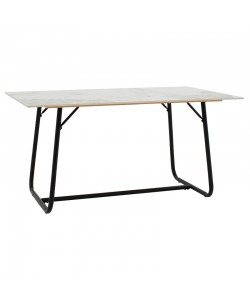 Τραπέζι Revello pakoworld sintered stone λευκό μαρμάρου-μαύρο 150x90x75εκ