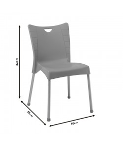 Καρέκλα Crafted pakoworld PP cappucino-αλουμίνιο γκρι Καρέκλα Crafted pakoworld PP cappucino-αλουμίνιο γκρι