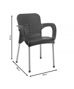 Πολυθρόνα Feast pakoworld PP cappucino-αλουμίνιο γκρι