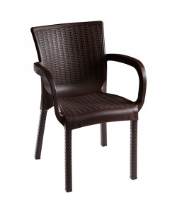 Πολυθρόνα Festive pakoworld PP σκούρο καφέ