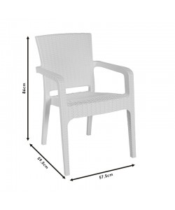 Πολυθρόνα Halcyon pakoworld PP λευκό