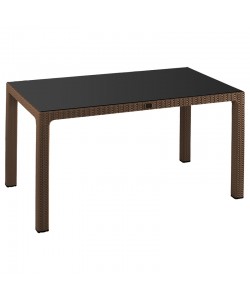 Τραπέζι Explore pakoworld με UV protection PP καφέ 150x90x73.5εκ
