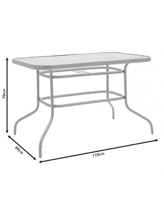 Τραπεζαρία Valor-Obbi σετ 5τεμ pakoworld pe καφέ-μέταλλο 110x60x70εκ