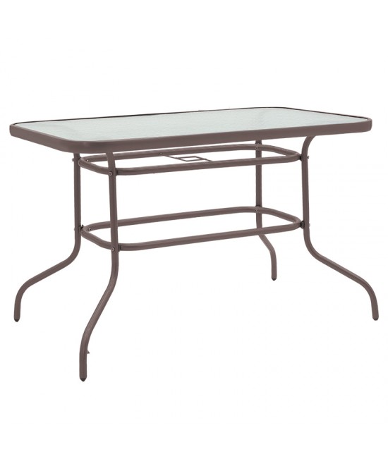 Τραπεζαρία Valor-Calan σετ 5τεμ pakoworld μέταλλο-textilene καφέ 110x60x70εκ