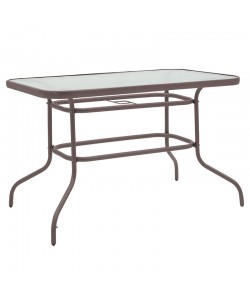 Τραπέζι Valor pakoworld μέταλλο καφέ-γυαλί 110x60x70εκ
