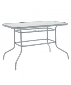 Τραπέζι Valor pakoworld μέταλλο ανθρακί-γυαλί 110x60x70εκ