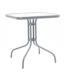 Τραπέζι Watson pakoworld μέταλλο ανθρακί-γυαλί 70x70x70εκ