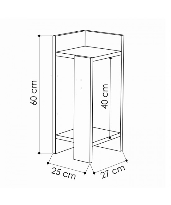 Κομοδίνο Immerse pakoworld σετ 2 τμχ. λευκό 27x25x60εκ