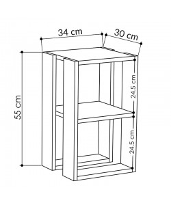 Κομοδίνο Passion pakoworld oak 34x30x55εκ