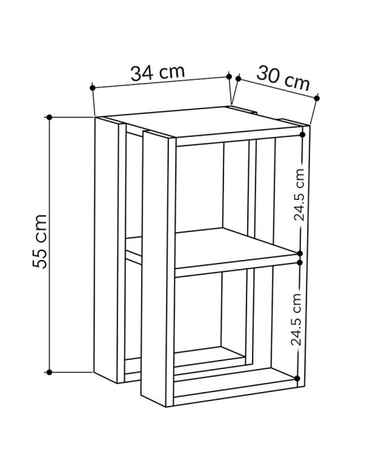 Κομοδίνο Passion pakoworld oak 34x30x55εκ