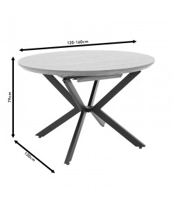 Tραπέζι Lydia pakoworld MDF επεκτεινόμενο καρυδί-μαύρο 120-160x120x79εκ