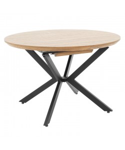 Tραπέζι Lydia pakoworld MDF επεκτεινόμενο καρυδί-μαύρο 120-160x120x79εκ