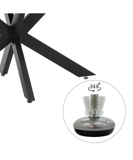 Tραπέζι Gilman pakoworld MDF sonoma-μαύρο 150x90x75εκ