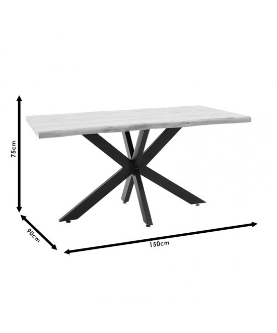 Tραπέζι Gilman pakoworld MDF sonoma-μαύρο 150x90x75εκ