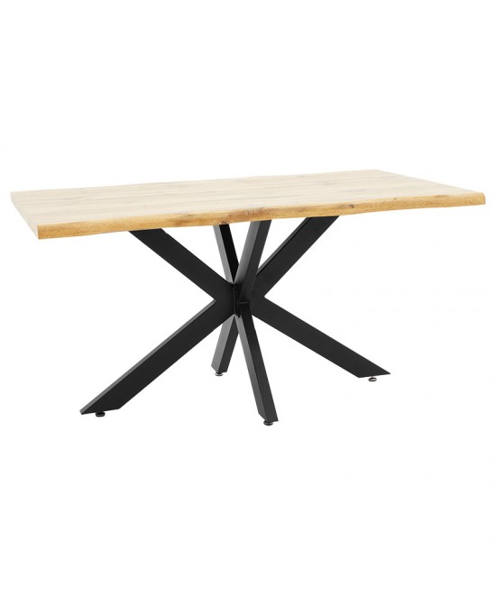 Tραπέζι Gilman pakoworld MDF sonoma-μαύρο 150x90x75εκ