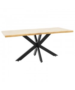 Tραπέζι Gilman pakoworld MDF sonoma-μαύρο 180x90x75εκ