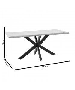 Tραπέζι Gilman pakoworld MDF sonoma-μαύρο 180x90x75εκ