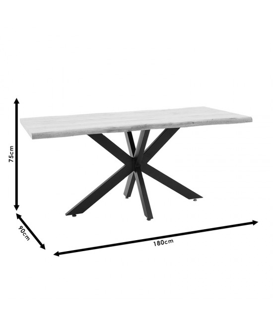 Tραπέζι Gilman pakoworld MDF sonoma-μαύρο 180x90x75εκ
