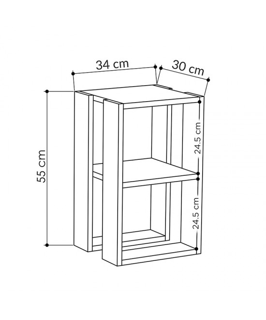 Κομοδίνο Passion pakoworld λευκό 34x30x55εκ